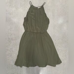 Lush Olive Halter Mini Dress